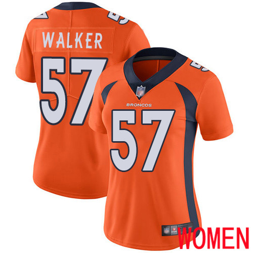Women Denver Broncos 57 Demarcus Walker Orange Team Color Vapor Untouchable Limited Player Football NFL Jersey